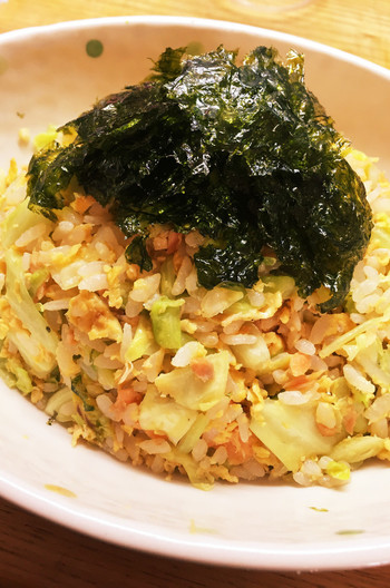 鮭とキャベツのチャーハン