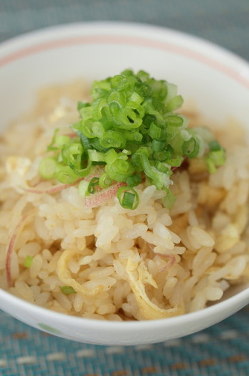 簡単 香味野菜と油揚げの味御飯