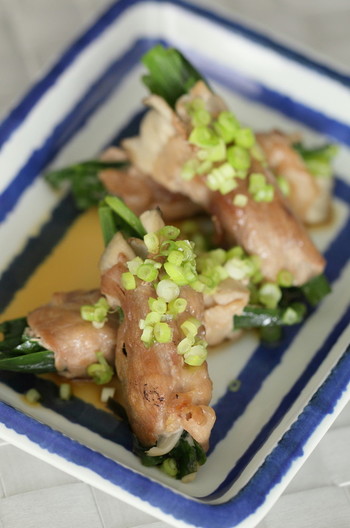 ポークロールをあっさり葱ポン酢で