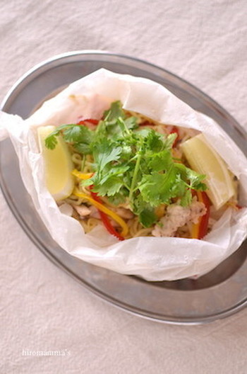 レンジで簡単 アジアンペーパー焼そば