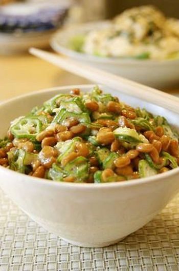 オクラ納豆丼