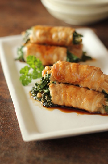 えのきと春菊の肉巻き