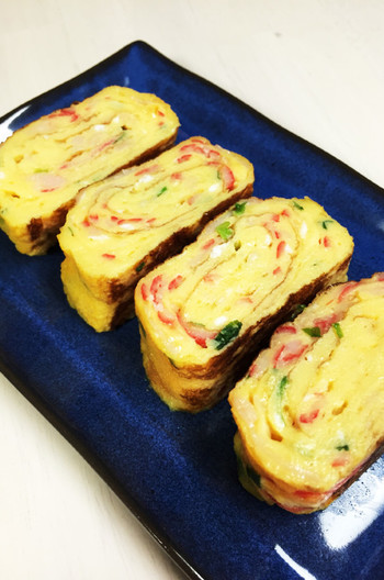 かにかまと小ねぎのたまご焼き