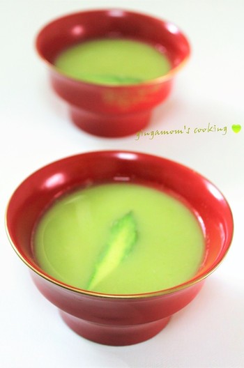 そら豆とアスパラガスのポタージュ味噌汁