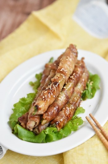 いんげんの豚肉巻き照り焼き