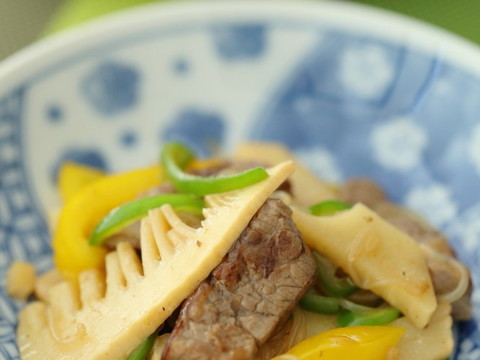 牛肉とたけのこのオイスターソテー