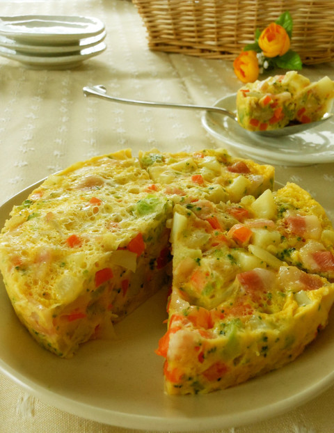 レンジで作るスパニッシュオムレツ