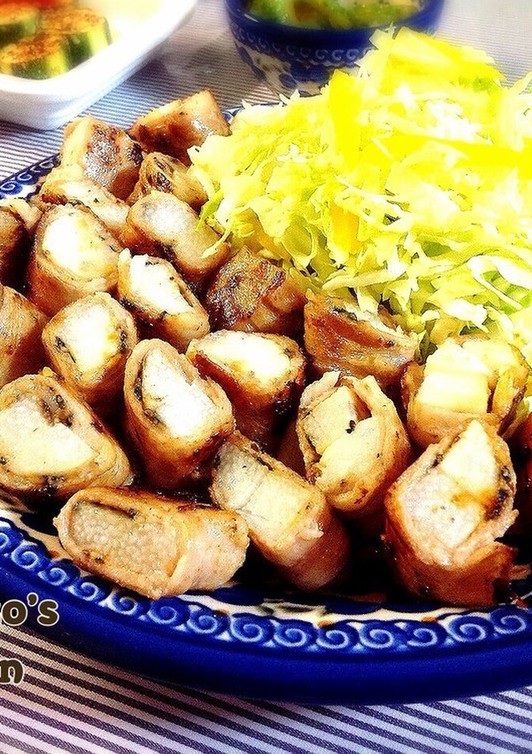 長芋の味噌肉巻き