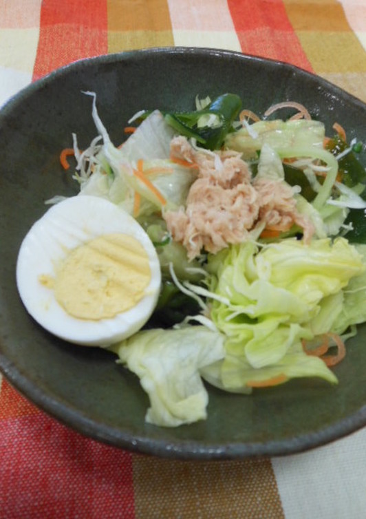 ツナと卵と海藻サラダ