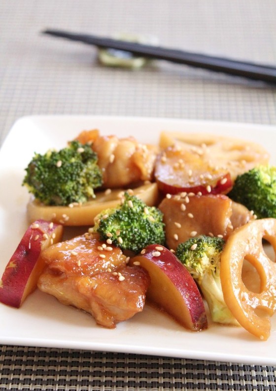 鶏肉と根菜のさっぱり炒め蒸し