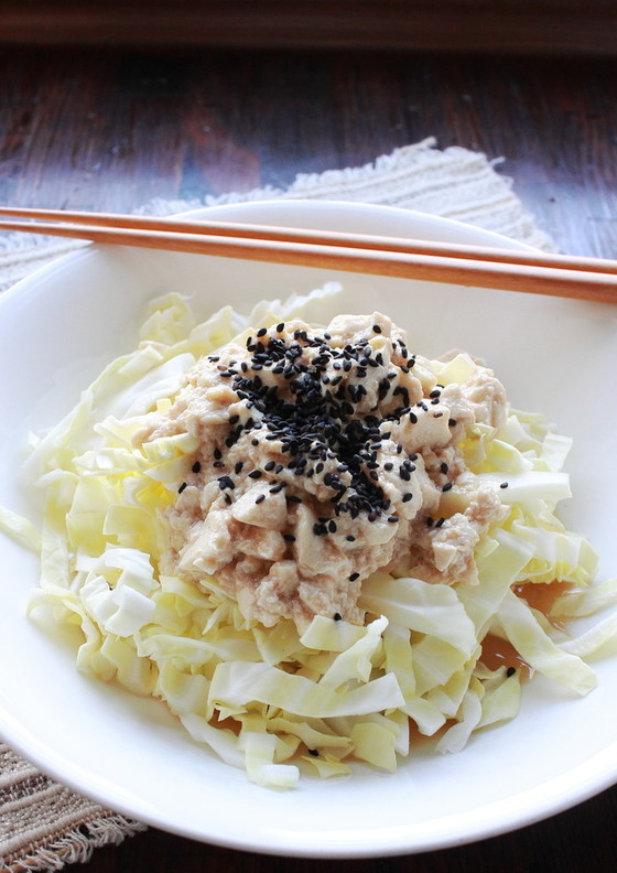 豆腐とキャベツのサラダ