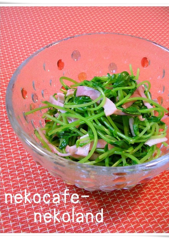 豆苗とベーコンのレンチン1分
