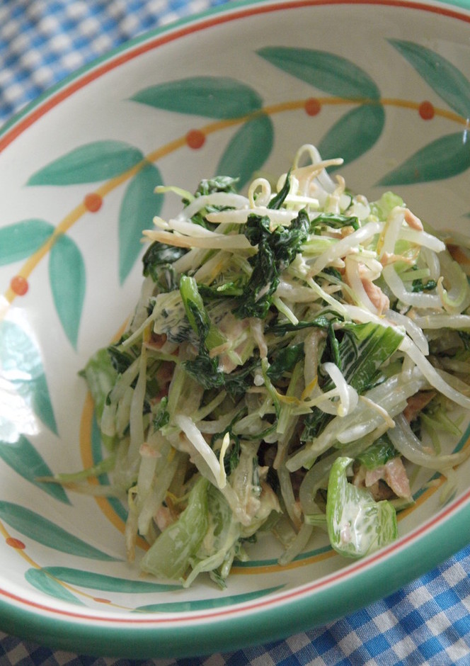 水菜と青梗菜のツナマヨボイルサラダ