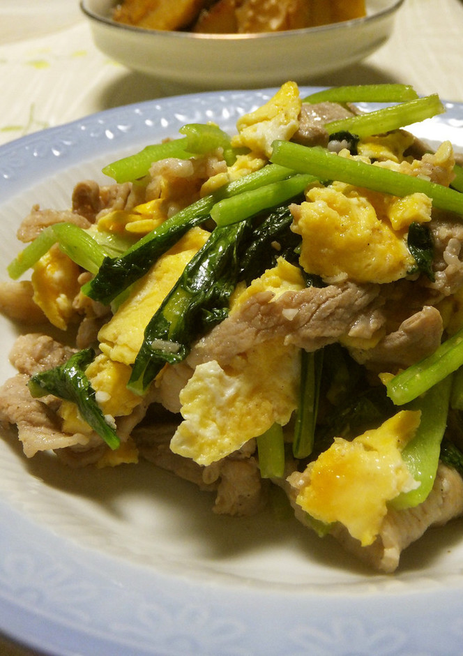 豚肉と小松菜の中華炒め