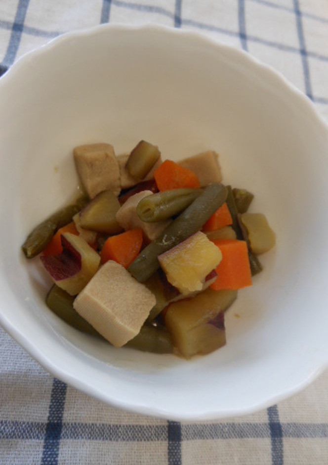 秋におすすめ さつまいもで市松煮