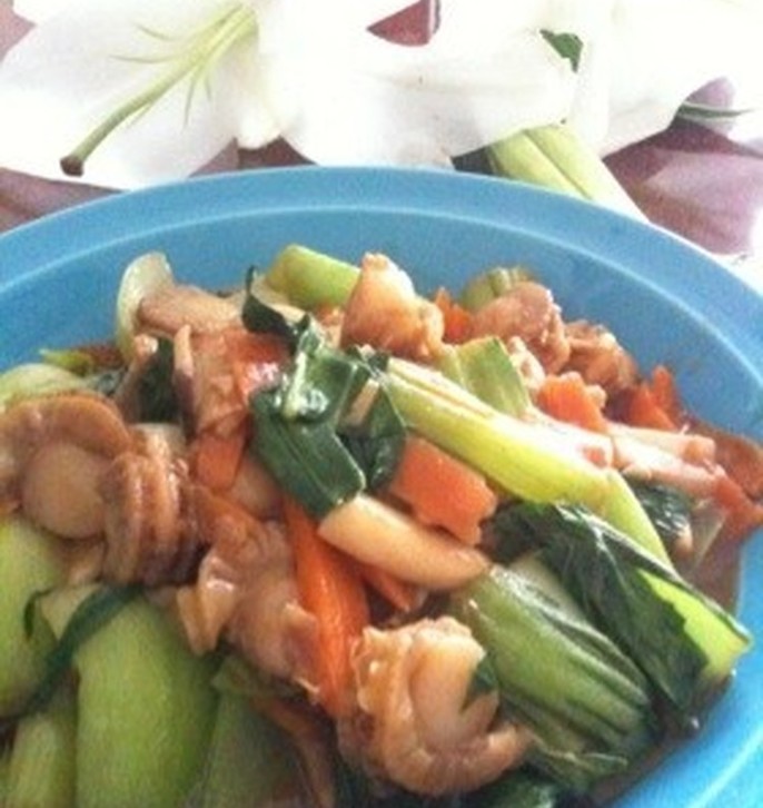 ちんげん菜とほたて 野菜炒め