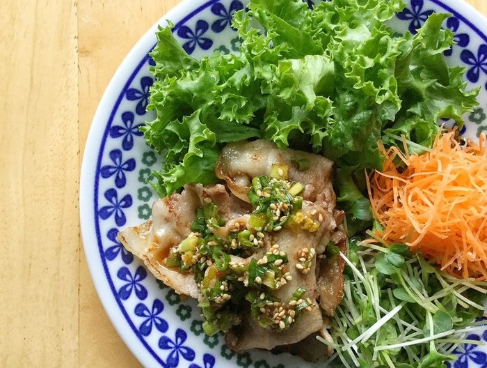 豚肉の甘酢ネギ胡麻だれ