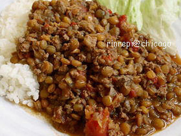 レンズ豆と牛ひき肉のタイ風カレー