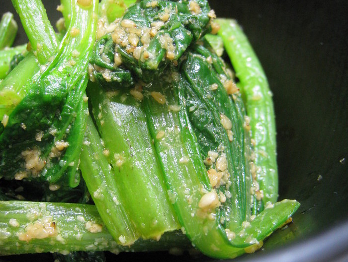 小松菜のわさび醤油和え