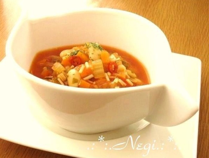 切干大根と大豆 ミネストローネ