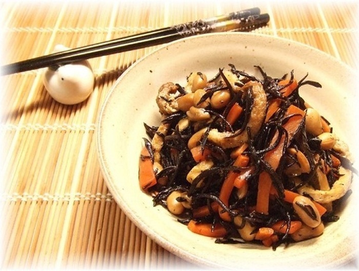 圧力鍋でヒジキと大豆の柔らか煮