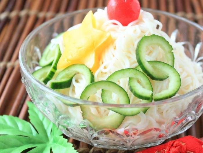 七夕 食べるラー油でチャイナそうめん