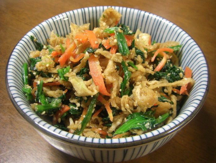 切干大根とほうれん草のゴマ和え