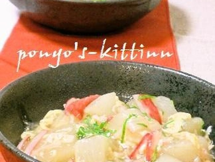 カニ玉かぶらの煮物