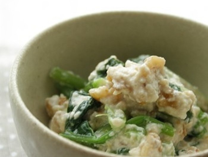 小松菜のくるみ味噌和え