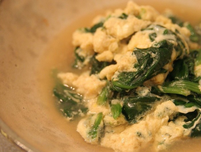 だし香る ほうれん草の卵とじ