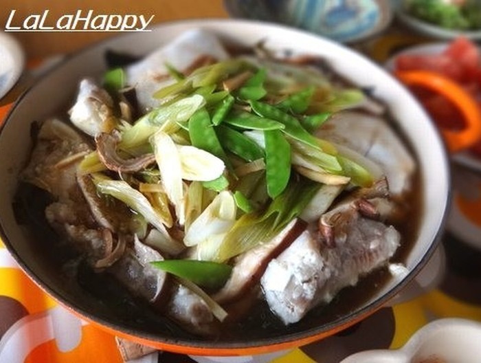 簡単 塩麹魚と和風野菜とわかめの重ね蒸し