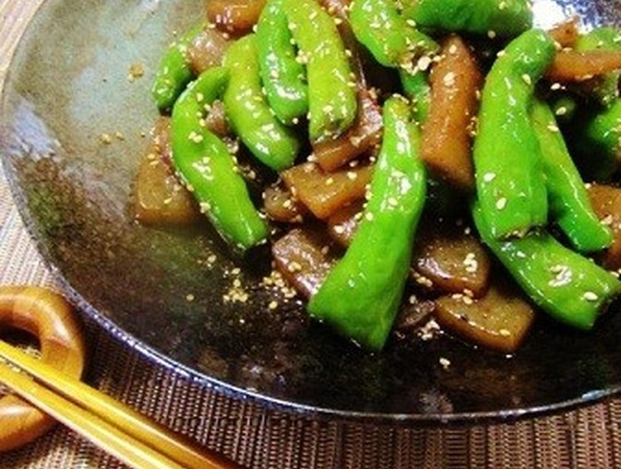 ししとうとこんにゃくの甘辛炒め