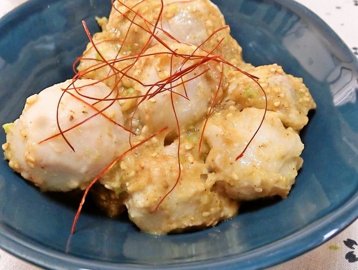 里芋のネギ味噌あえ