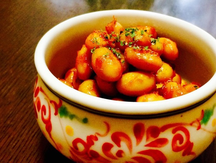 大豆のケチャカレー炒め