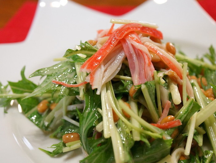 納豆と水菜のサラダ