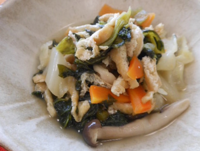 小松菜と油揚げの煮物