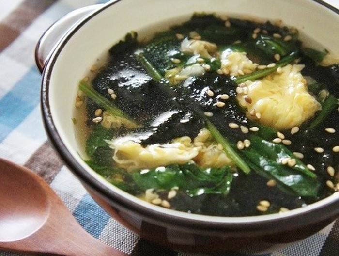 ほうれん草と海苔のスープ