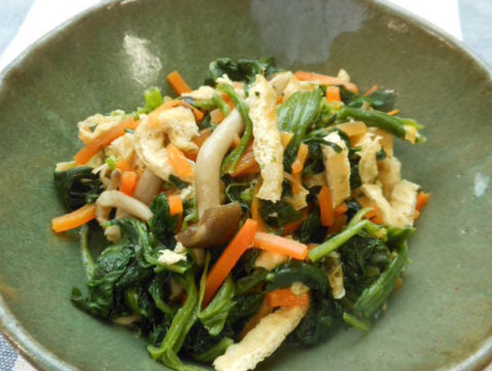 ほうれん草と揚げの煮浸し