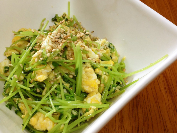 簡単副菜 豆苗の炒り玉子