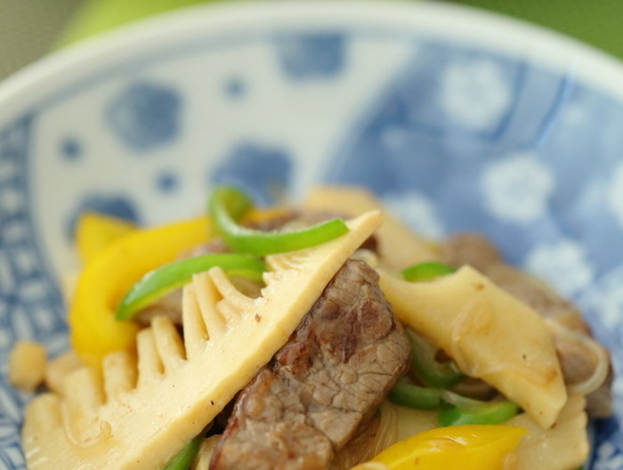 牛肉とたけのこのオイスターソテー