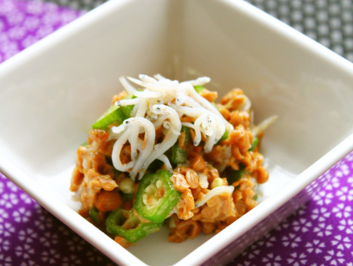 オクラしらす納豆