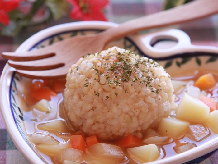 余りご飯で食べるスープ