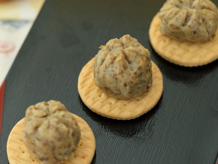 簡単❢甘栗で作る一口デザート栗きんとん