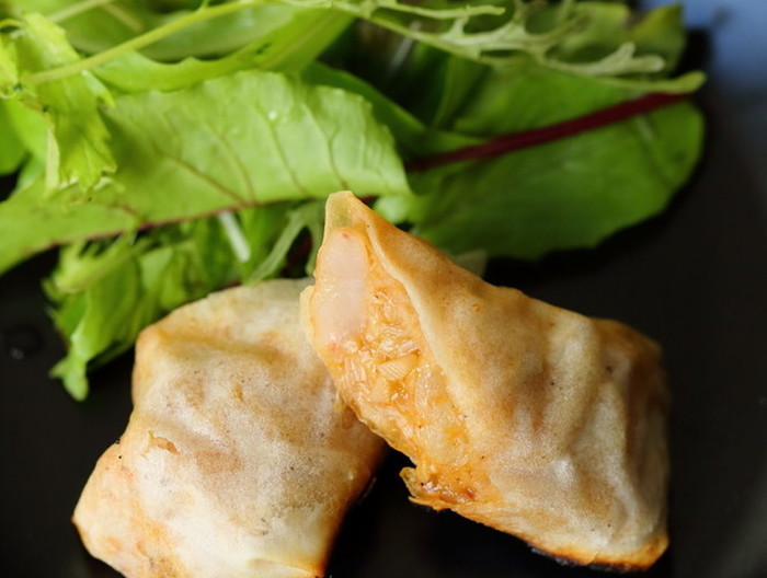 手作りエビチリでつくる焼き春巻き