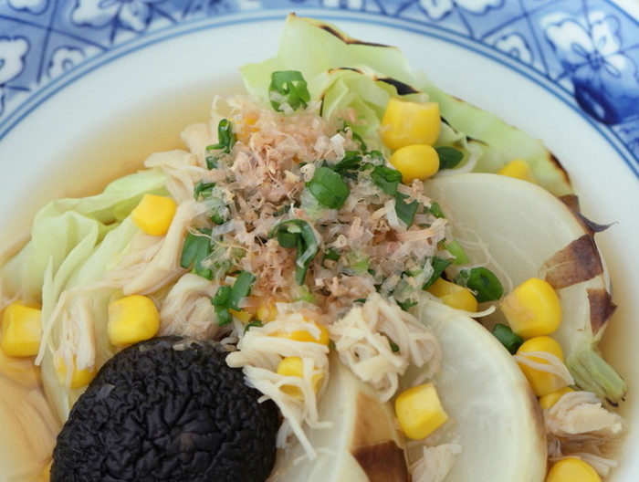 焼き野菜と貝柱の煮浸し