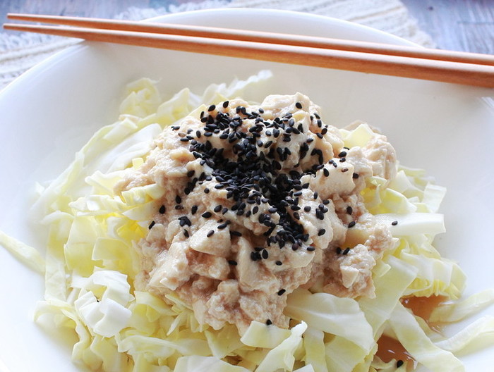 豆腐とキャベツのサラダ