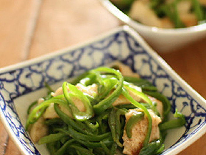 簡単副菜 鶏ささみとピーマンの炒めもの