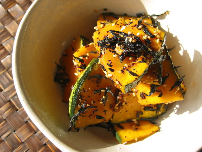 青じそ香る かぼちゃとひじきの炒めサラダ