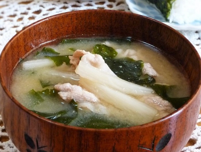 豚肉と長芋の味噌汁 豚汁風