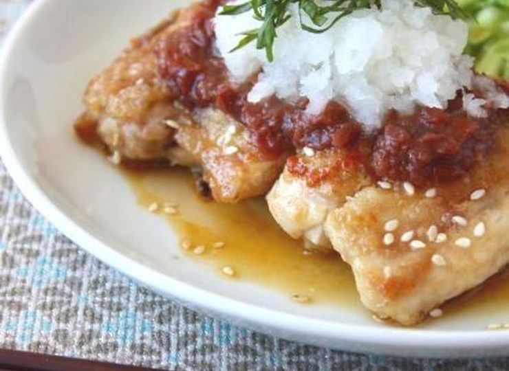 ジューシー 鶏肉の梅ポンおろしステーキ